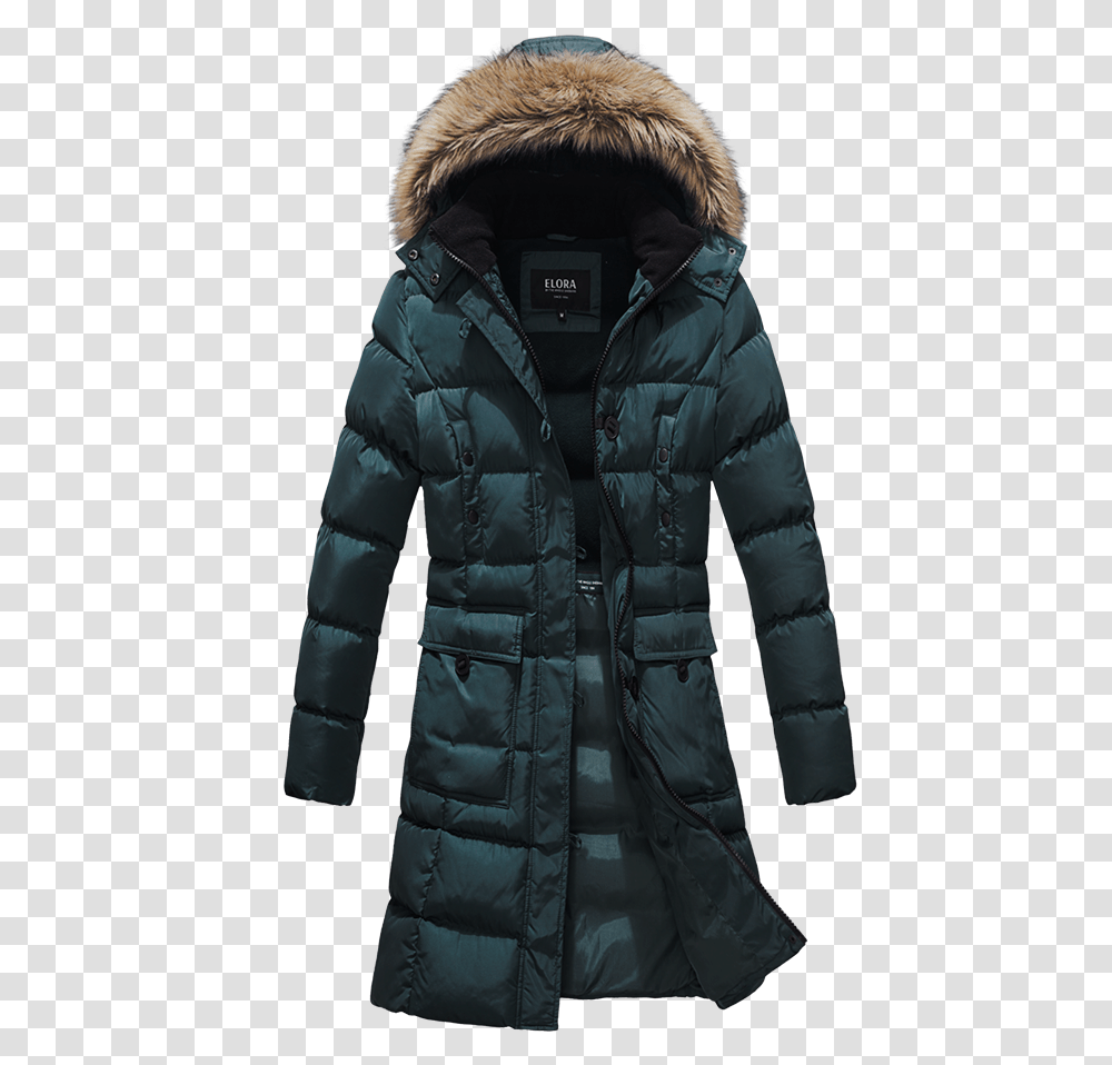 Mid Length Coat With Removable Hood Fur Clothing, Apparel, Jacket, Blazer, Person Transparent Png