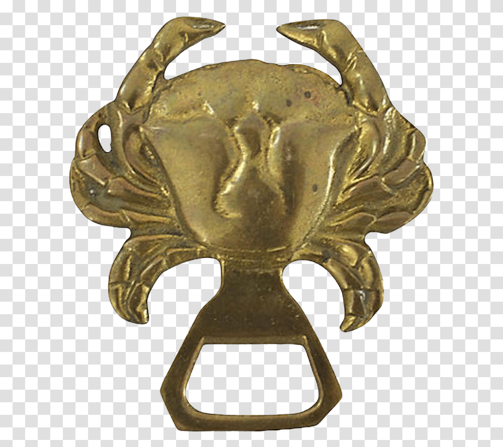 Midcentury Crab Bottle Opener Freshwater Crab, Bronze, Gold, Coin, Money Transparent Png