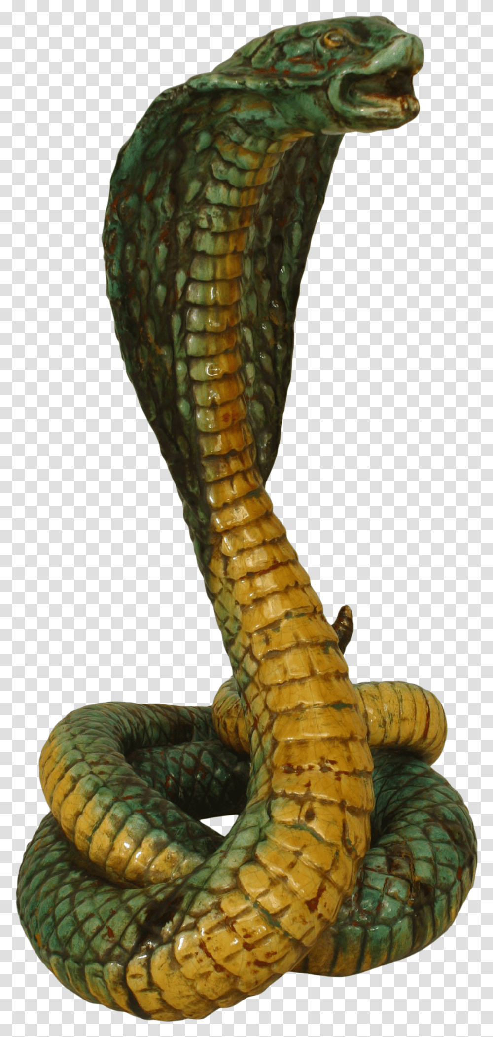 Middle Eastern Large Majolica Cobra Snake Sculpture King Cobra, Reptile, Animal, Lizard Transparent Png