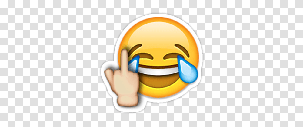 Middle Finger Laughing Emoji Sticker, Peel, Hand Transparent Png