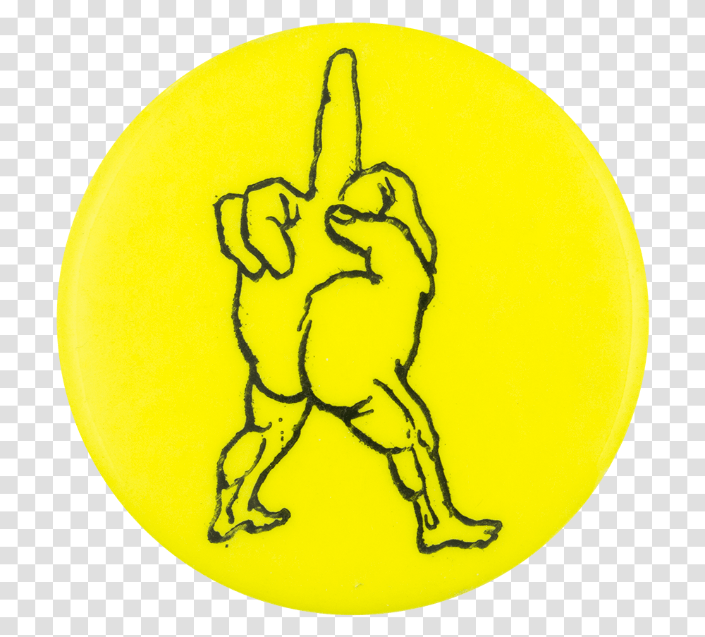 Middle Finger Man Humorous Button Museum Cartoon, Logo, Trademark, Badge Transparent Png