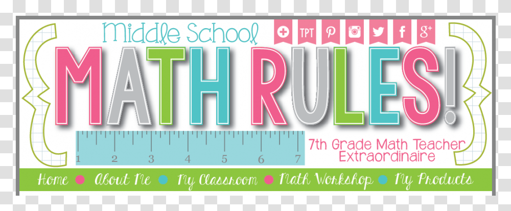 Middle School Math Rules Graphic Design, Word, Number Transparent Png
