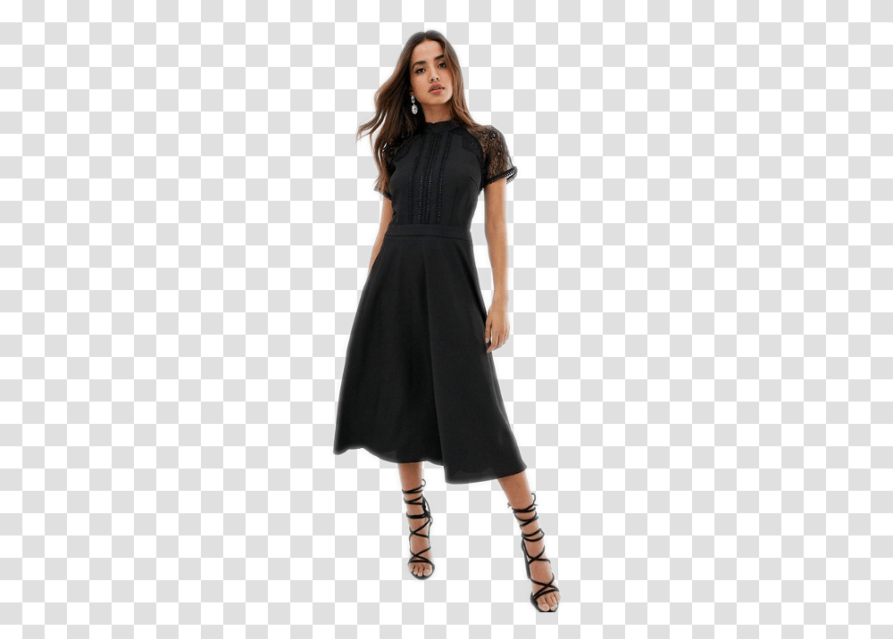 Midi Dress Photo Girl In Dress, Apparel, Female, Person Transparent Png