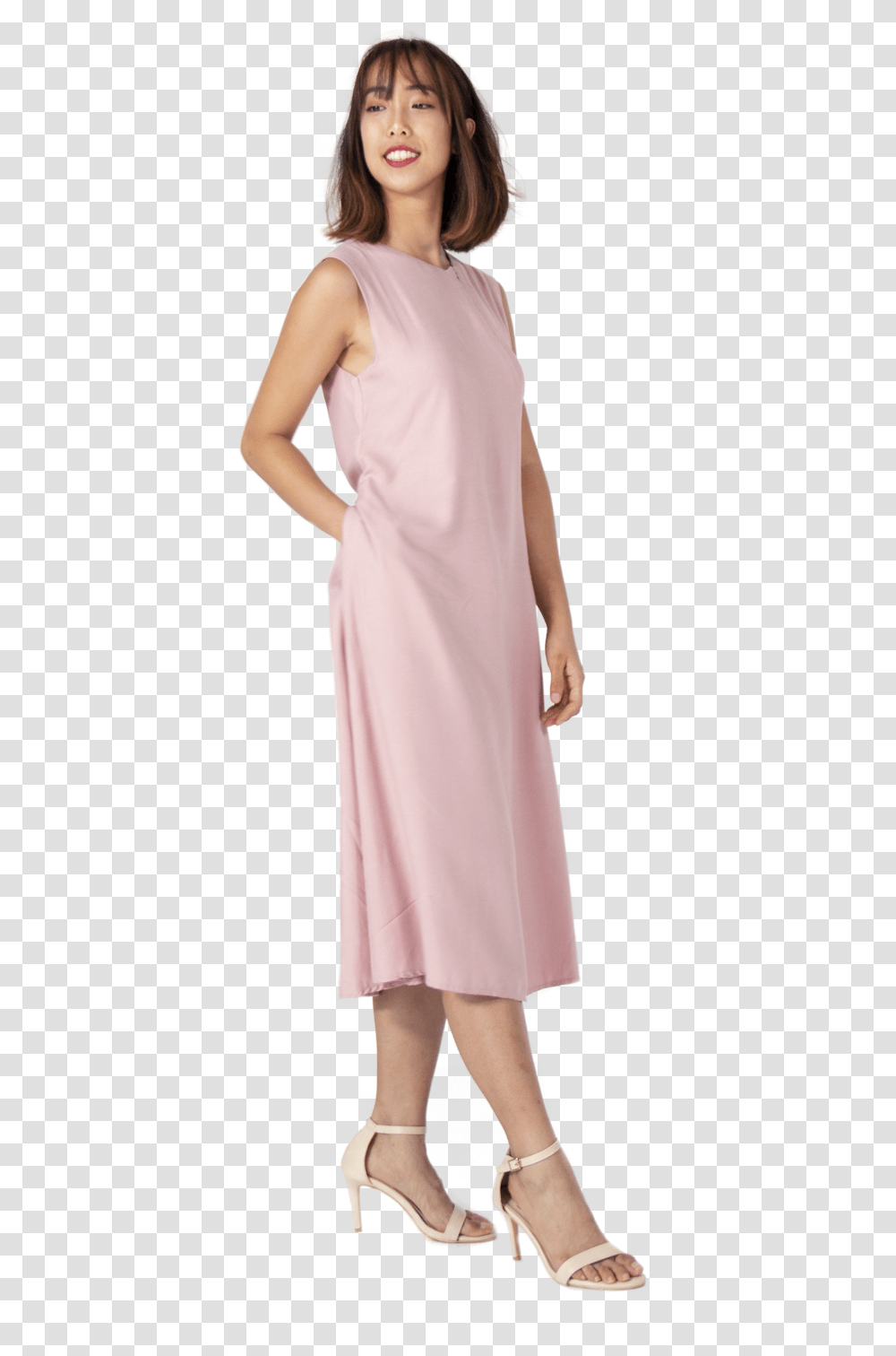 Midi Sleeveless Dress Frontzip Gown, Apparel, Evening Dress, Robe Transparent Png
