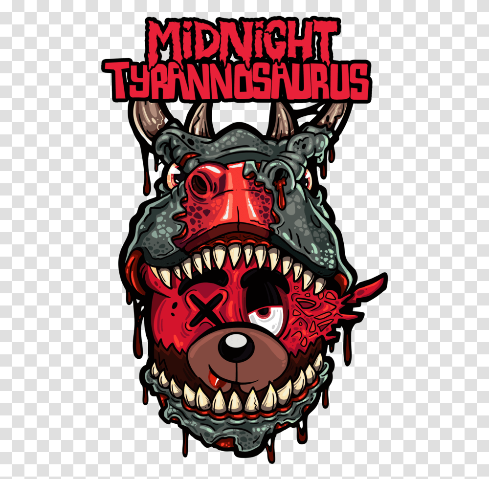 Midnight Tyrannosaurus Scummy Bear, Poster, Advertisement, Emblem Transparent Png