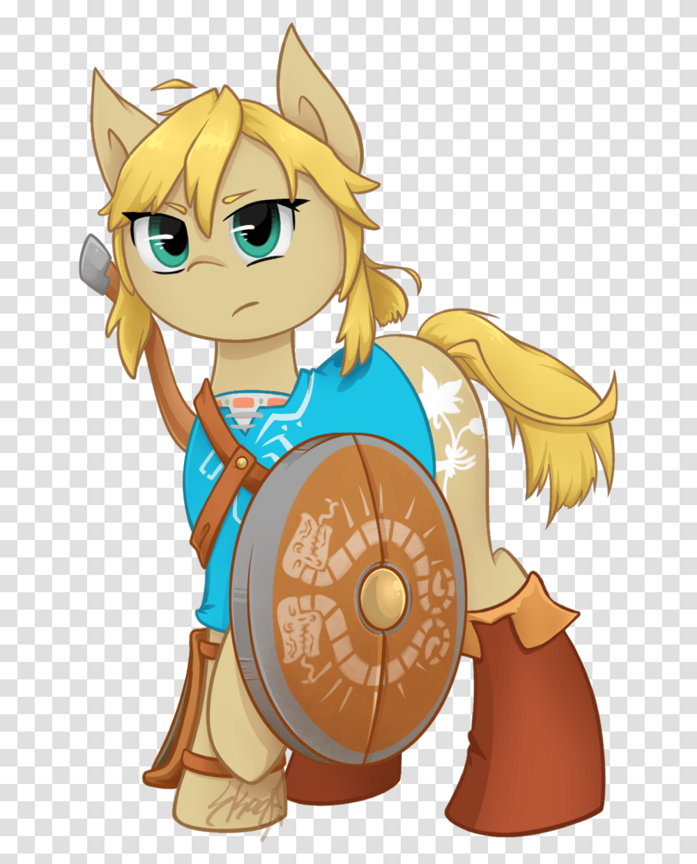 Midnightpremiere Breath Of The Wild Link Oc Oc Link As A My Little Pony, Armor, Shield, Toy, Costume Transparent Png