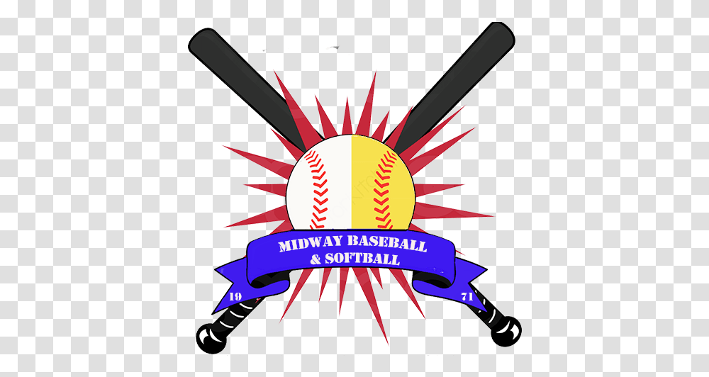 Midway Baseball And Softball Association Baseball And Softball League Logos, Sport, Sports, Team Sport, Baseball Bat Transparent Png