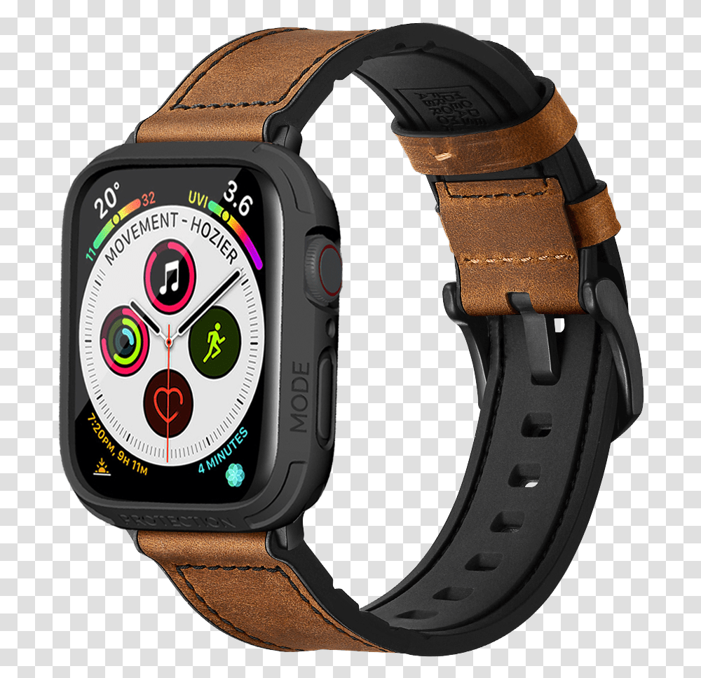 Mifa Hybrid Sports Leather Bands With Elkson Bumper Case Apple Watch Case Band Combo, Wristwatch, Helmet, Clothing, Apparel Transparent Png
