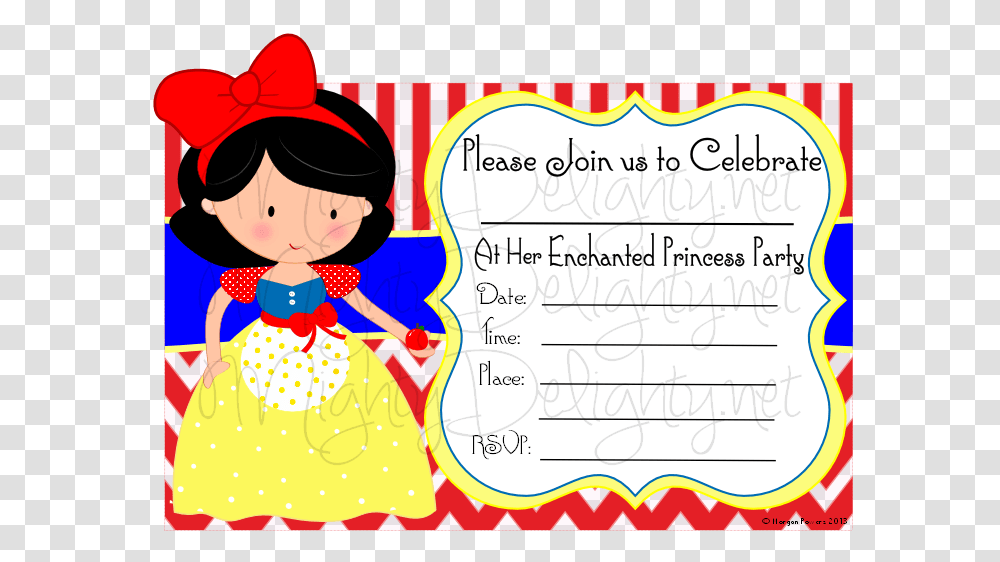 Mighty Delighty Royal Princess Party It Is Snow White Blank Invitations, Label, Document, Diploma Transparent Png