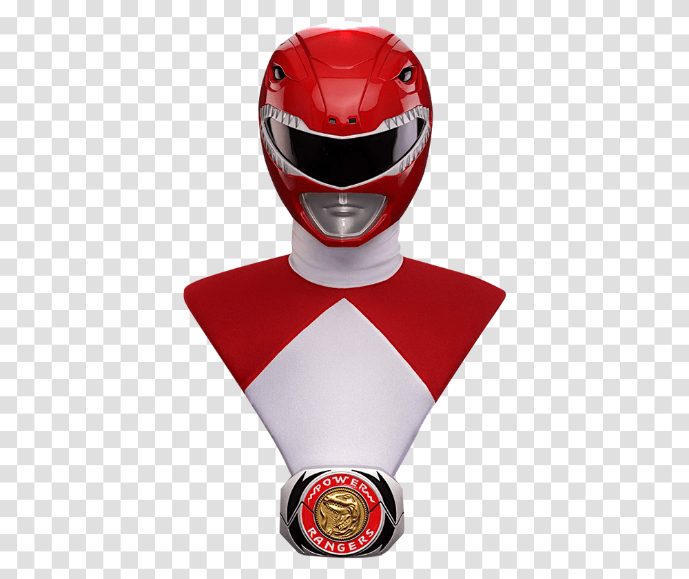 Mighty Morphin Power Rangers Red Ranger Life Size Bust, Helmet, Apparel, Crash Helmet Transparent Png