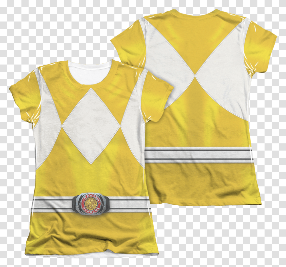 Mighty Morphin Power Rangers Yellow Ranger Logo, Apparel, Person, Human Transparent Png
