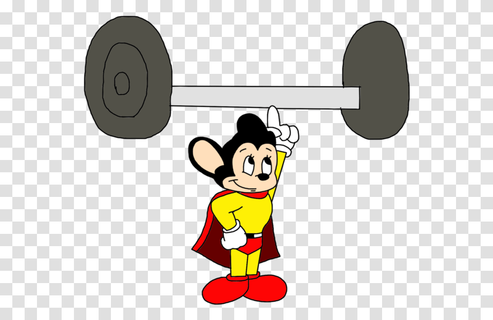 Mighty Mouse Doing Weightlifting At Olympics By Mighty Mouse Lifting Weights, Sport, Skateboard, Cricket, Performer Transparent Png