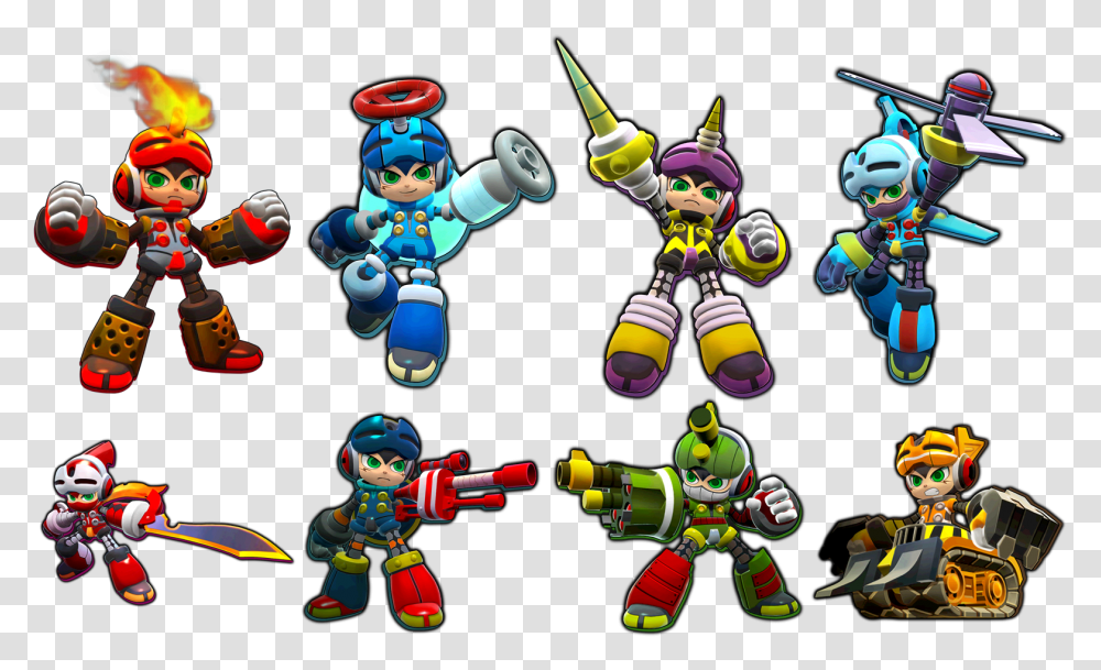Mighty No 9 Logo Mega Man 11 All Power Ups, Robot, Toy, Person, Human Transparent Png