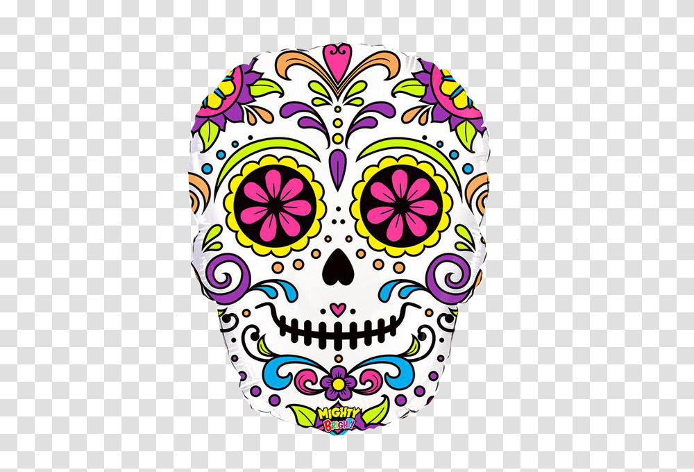 Mighty Sugar Skull Balloon, Doodle, Drawing, Pattern Transparent Png