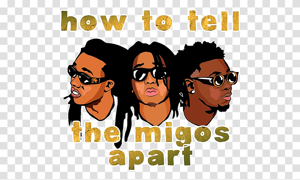 Migos Apart Cool Shower Curtain Hair Design, Sunglasses, Advertisement, Poster, Flyer Transparent Png