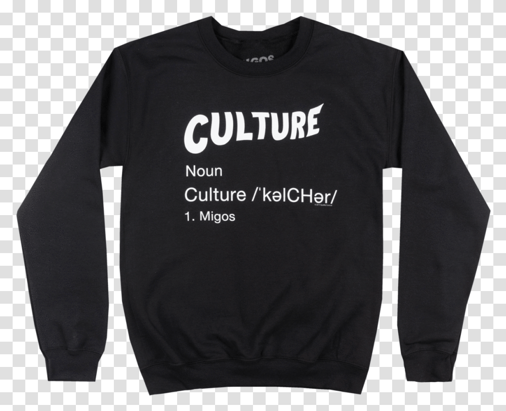 Migos Culture Crewneck Sweatshirt Trap Music Pullover Long Sleeved T Shirt, Apparel, Sweater, Person Transparent Png