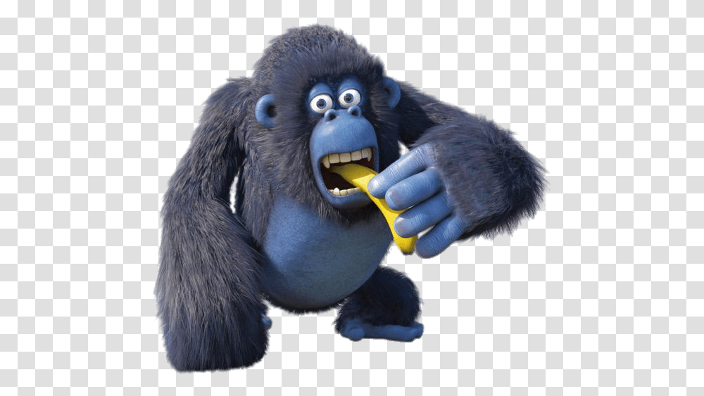Miguel The Gorilla Eating Banana Gorilla With Banana, Toy, Wildlife, Animal, Mammal Transparent Png