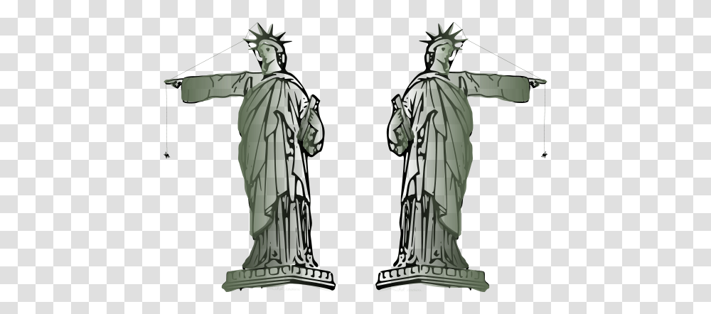 Mikadiou Statue Of Liberty Pointing, Sculpture, Person, Human Transparent Png