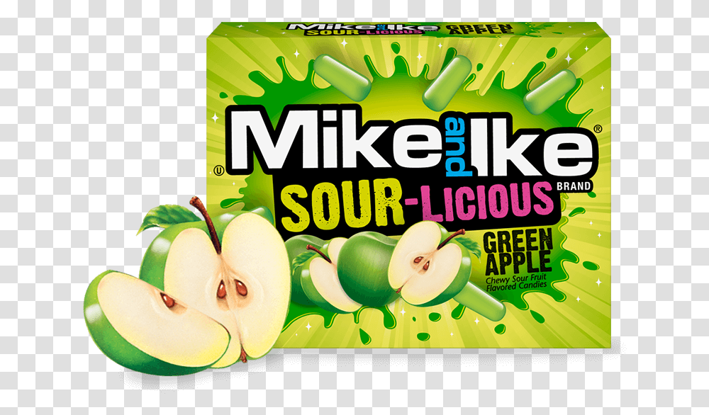 Mike And Ike Sour Licious Green Apple, Plant, Food, Fruit, Meal Transparent Png