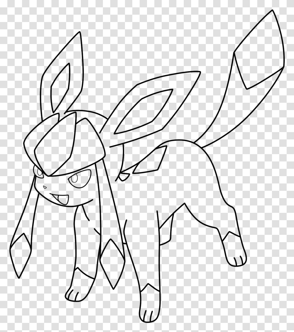 Mike Evans Lineart Glaceon Pokemon Eevee Evolutions Coloring Pages, Gray, World Of Warcraft Transparent Png