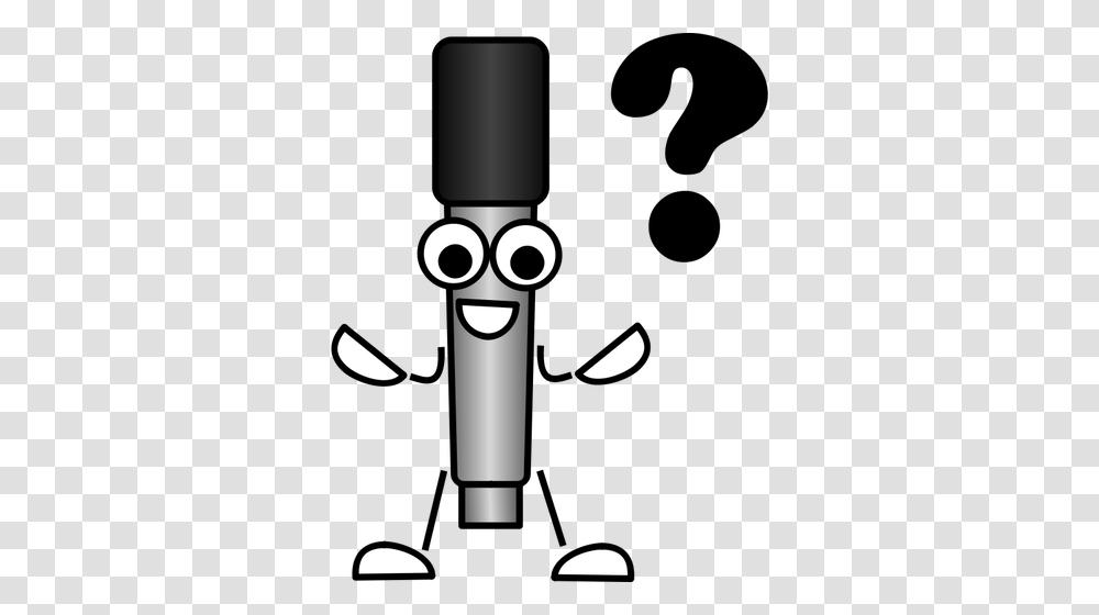 Mike The Mic Asking A Question Vector Clip Art, Stencil, Light, Performer, Weapon Transparent Png