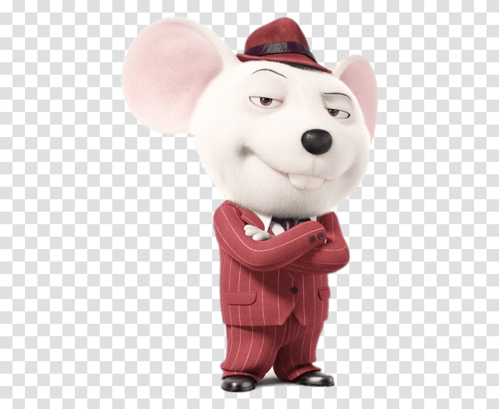 Mike The Mouse White Mouse From Sing, Figurine, Toy, Plush, Doll Transparent Png