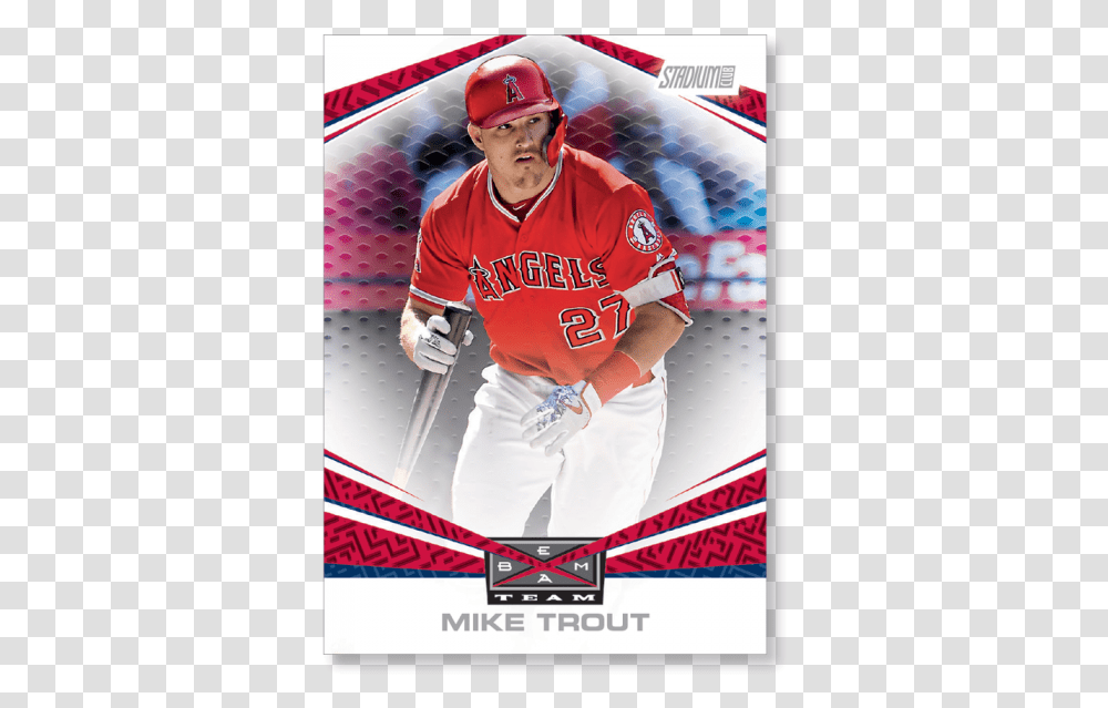 Mike Trout 2019 Topps Stadium Club Baseball Beam Team Baseball Player, Helmet, Person, People Transparent Png