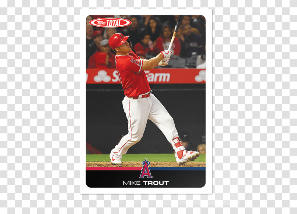 Mike Trout Topps Total Baseball Cards 2019, Person, Human, Athlete, Sport Transparent Png