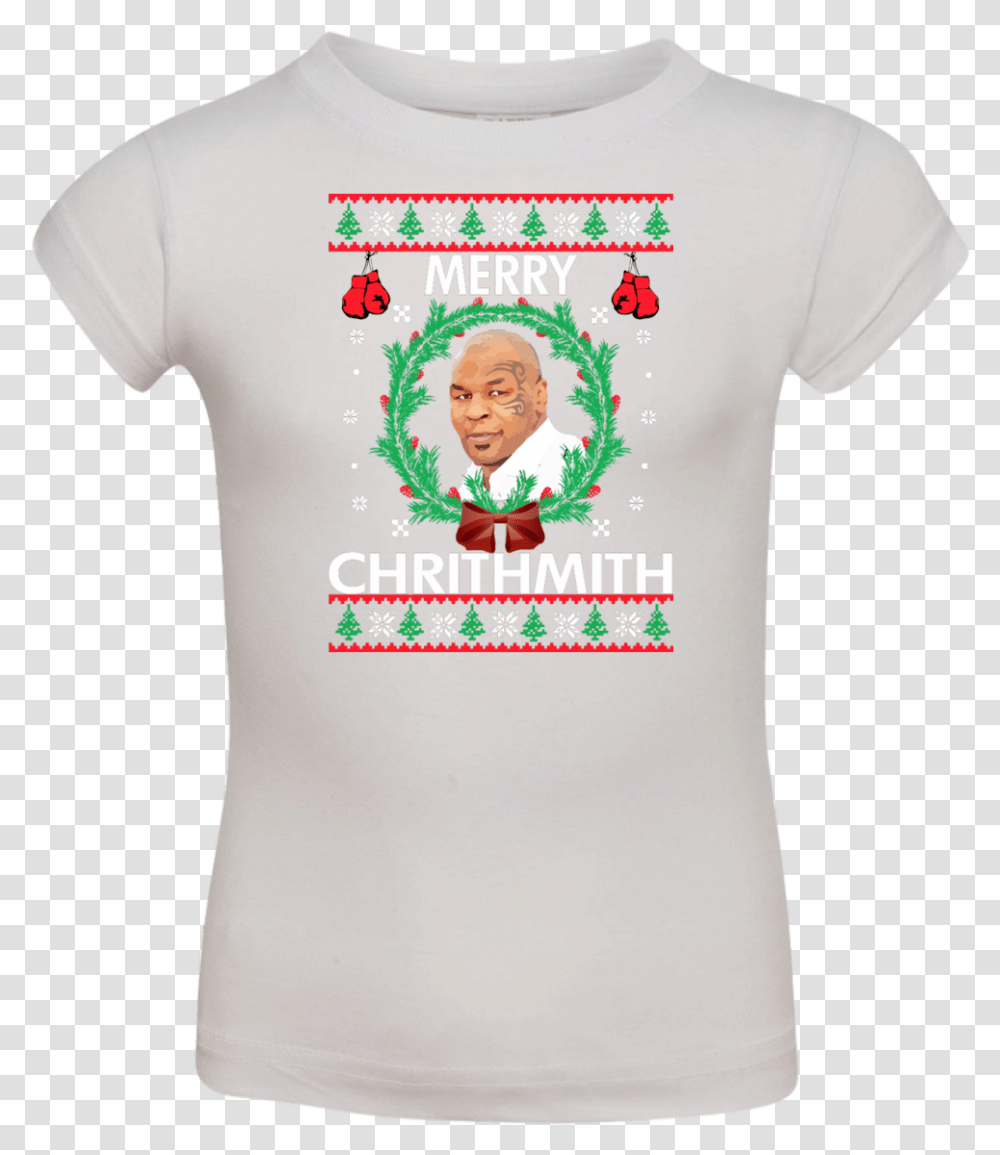 Mike Tyson Merry Chrithmith Christmas Toddler Infant Shirt, Clothing, Apparel, T-Shirt, Person Transparent Png