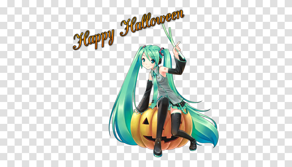 Miku Halloween Counter Strike Source Sprays Happy Halloween Anime, Comics, Book, Manga, Person Transparent Png