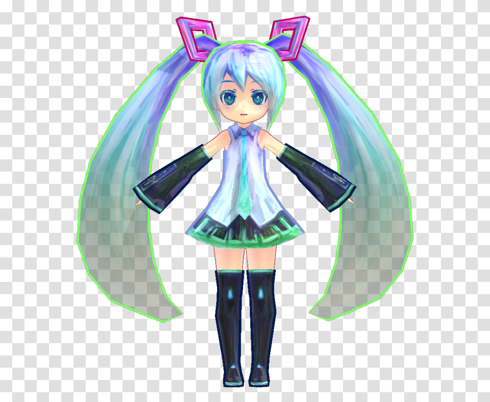 Miku Low Poly By Ginjishi Low Poly Miku Model, Doll, Costume, Elf, Person Transparent Png
