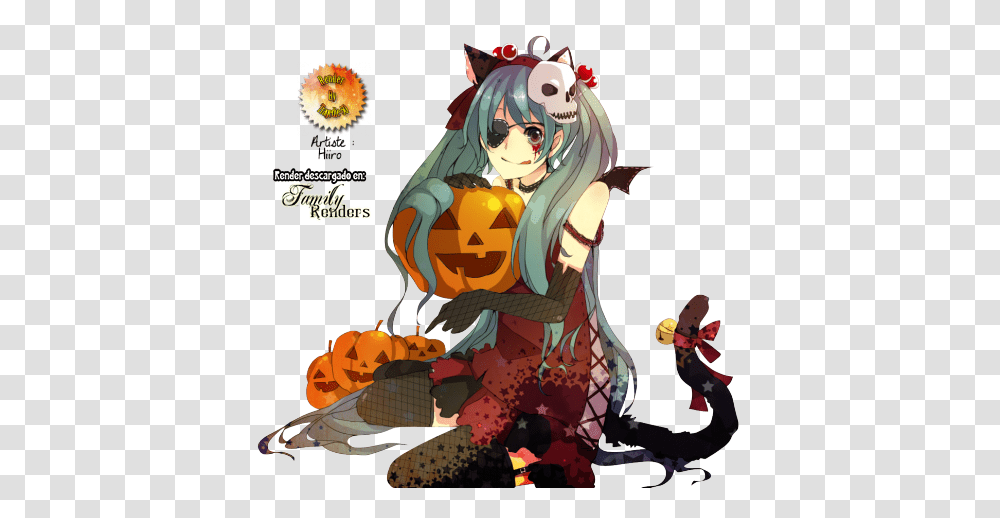 Miku Neko Hatsune Miku Halloween Gif, Comics, Book, Person, Human Transparent Png