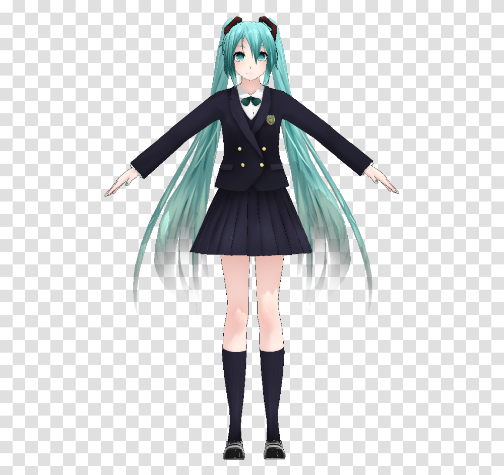 Miku School By Rondline Girl, Costume, Performer, Person Transparent Png