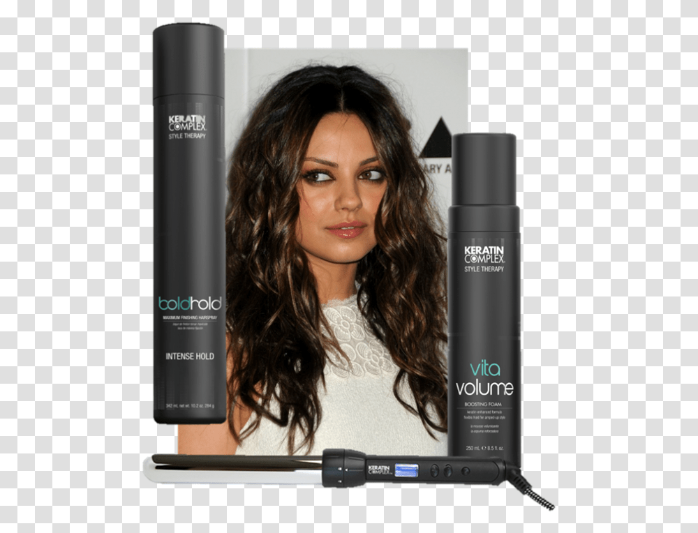 Mila Kunis Hair Products Download Mila Kunis Hair Care, Person, Human, Aluminium, Cosmetics Transparent Png