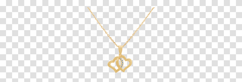 Milano Gold Plated Big Double Heart Design Pendant Necklace, Jewelry, Accessories, Accessory Transparent Png