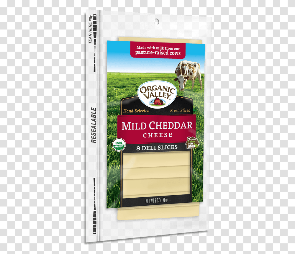 Mild Cheddar Slices 6 Oz Buy Organic Valley Near You Organic Valley Baby Swiss Cheese, Cow, Cattle, Mammal, Animal Transparent Png
