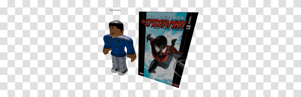 Miles Morales With Comic Roblox Ultimate, Person, Performer, Hand, Book Transparent Png