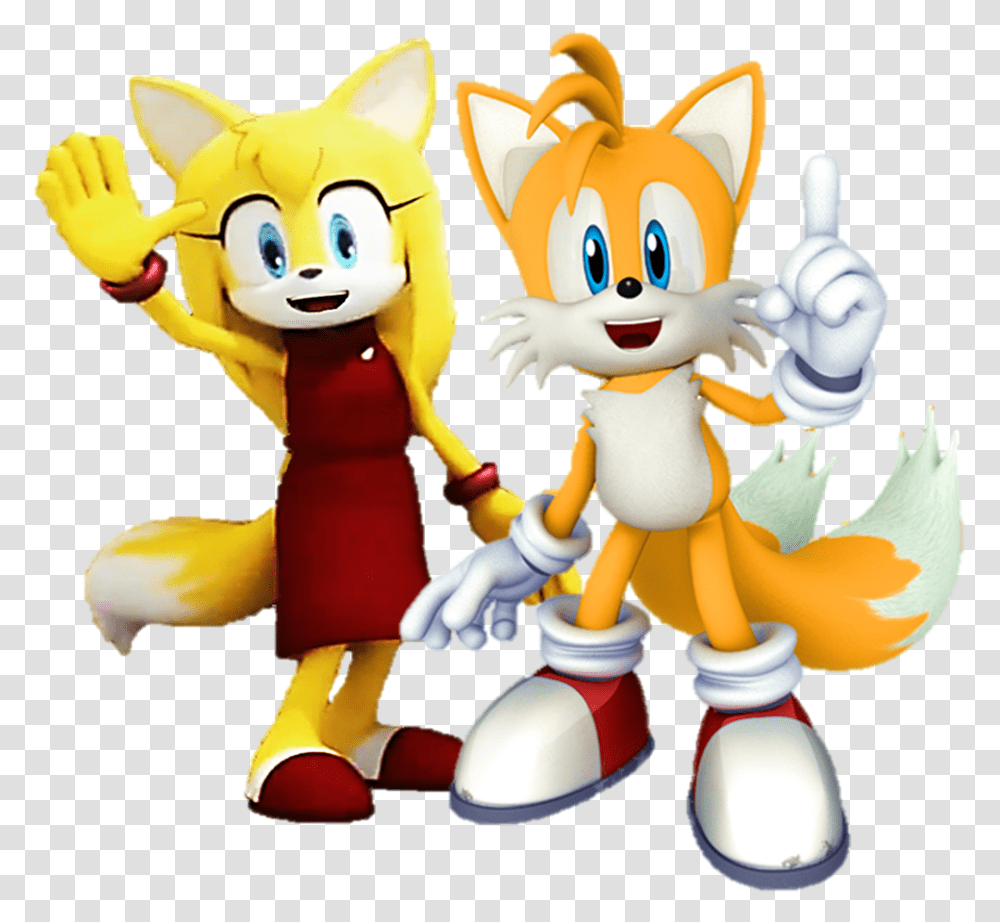 Miles Tails Prower And Zooey The Fox Together Wave The Swallow Miles Tails, Toy, Figurine, Plush, Hand Transparent Png