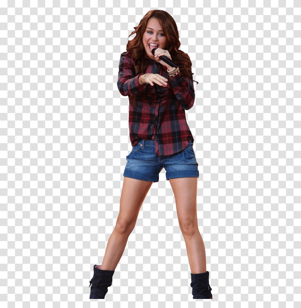 Miley Cyrus Pngler Miley Cyrus, Shorts, Person, Microphone Transparent Png