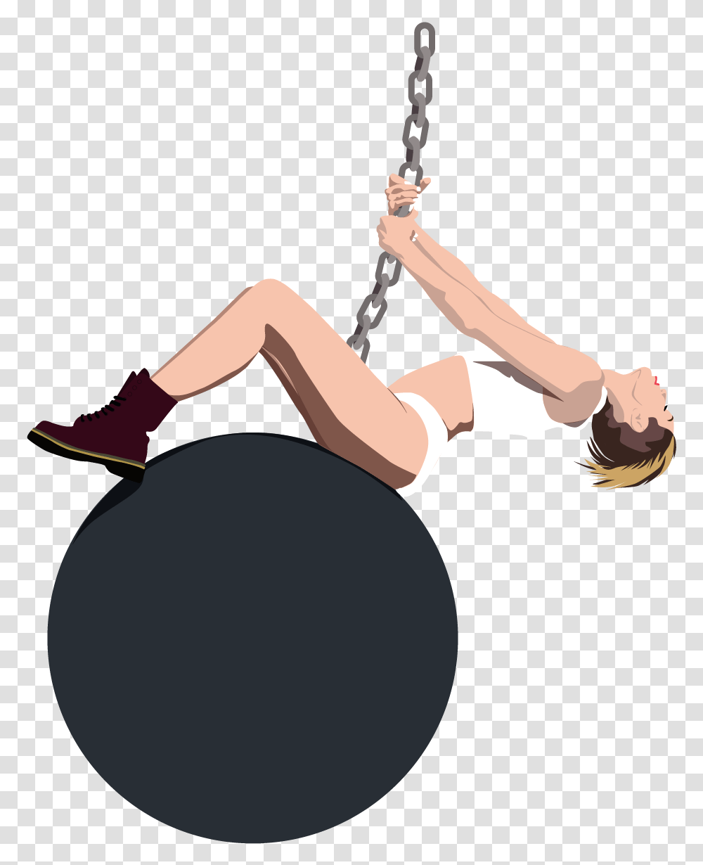Miley Cyrus Wrecking Ball Illustration, Person, Human, Toy, Swing Transparent Png