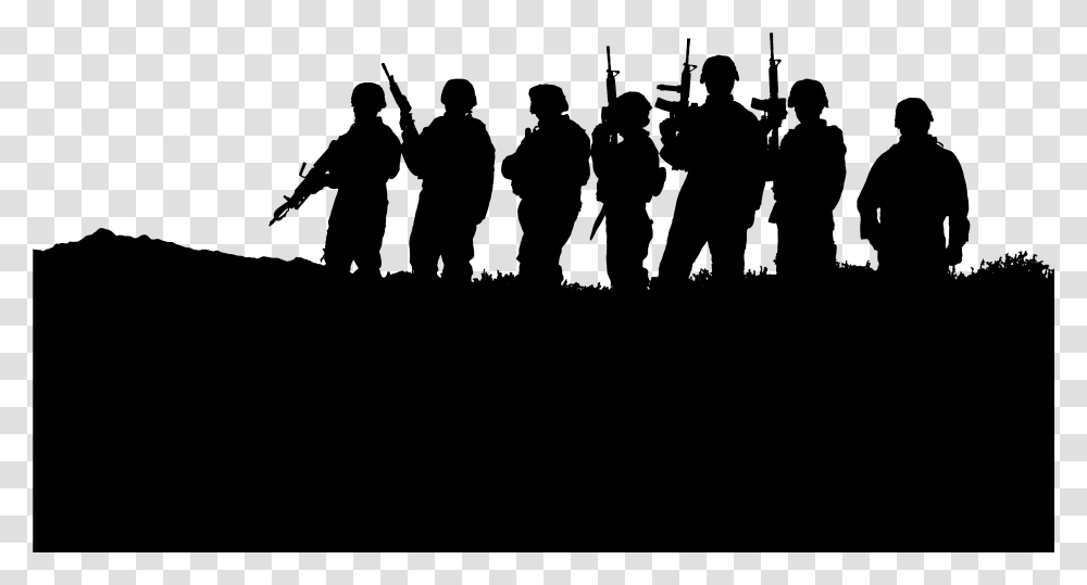 Military Clip Art Soldier Silhouette, Outdoors, Nature, Face, Crowd Transparent Png
