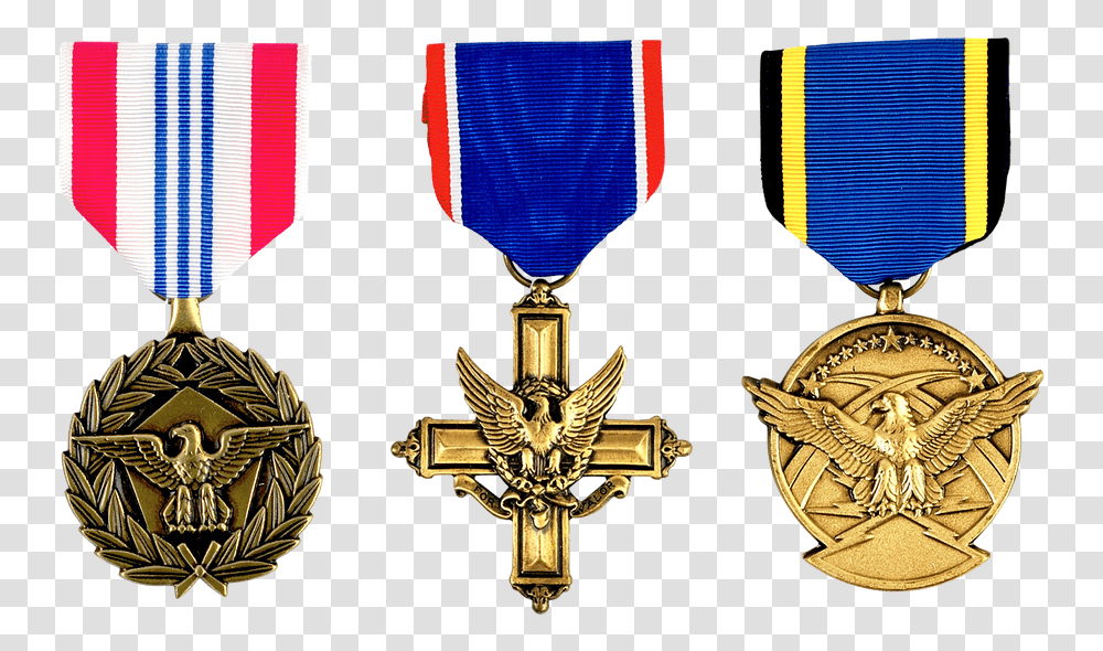 Military Eagle Military Medal With Eagle, Gold, Trophy, Gold Medal Transparent Png