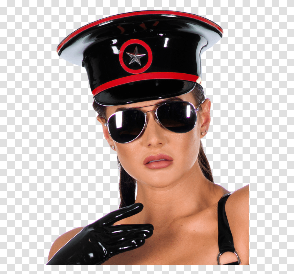 Military Hat Latex Clothing, Sunglasses, Accessories, Person, Human Transparent Png