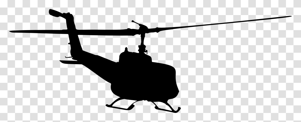 Military Helicopter Aircraft Airplane Clip Art Uh 1 Huey Silhouette, Gray, World Of Warcraft Transparent Png
