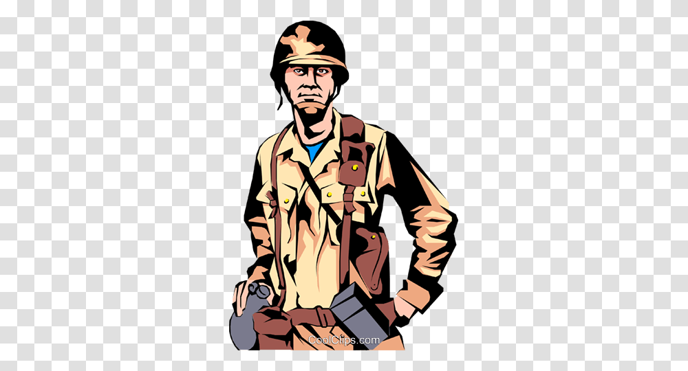 Military Man Royalty Free Vector Clip Art Illustration, Person, Helmet, Military Uniform Transparent Png