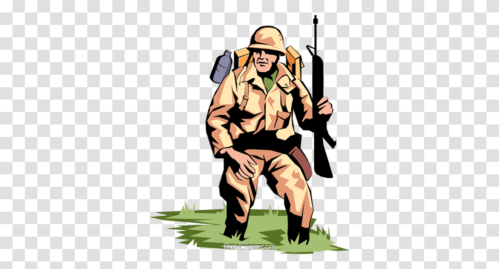 Military Man Royalty Free Vector Clip Art Illustration, Person, Military Uniform, Helmet Transparent Png