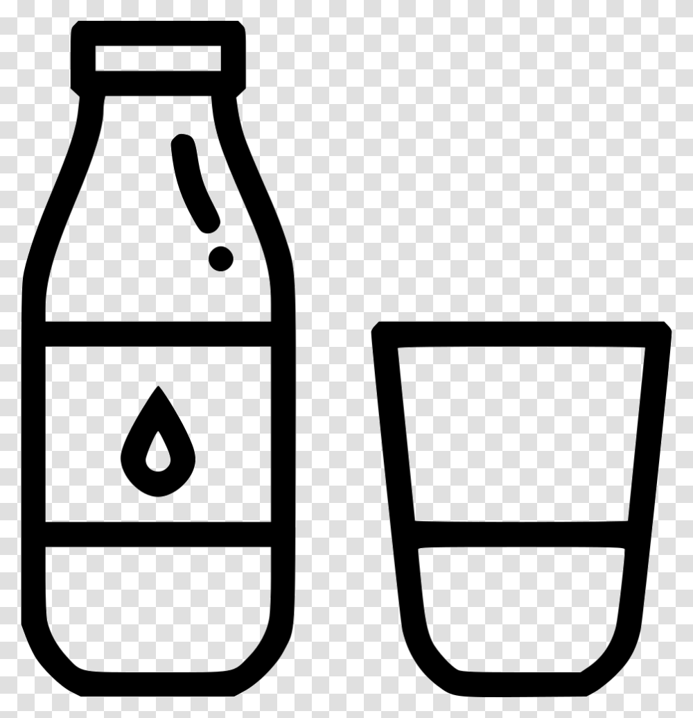 Milk Bottle Glass Icon Free Download, Beverage, Drink, Label Transparent Png