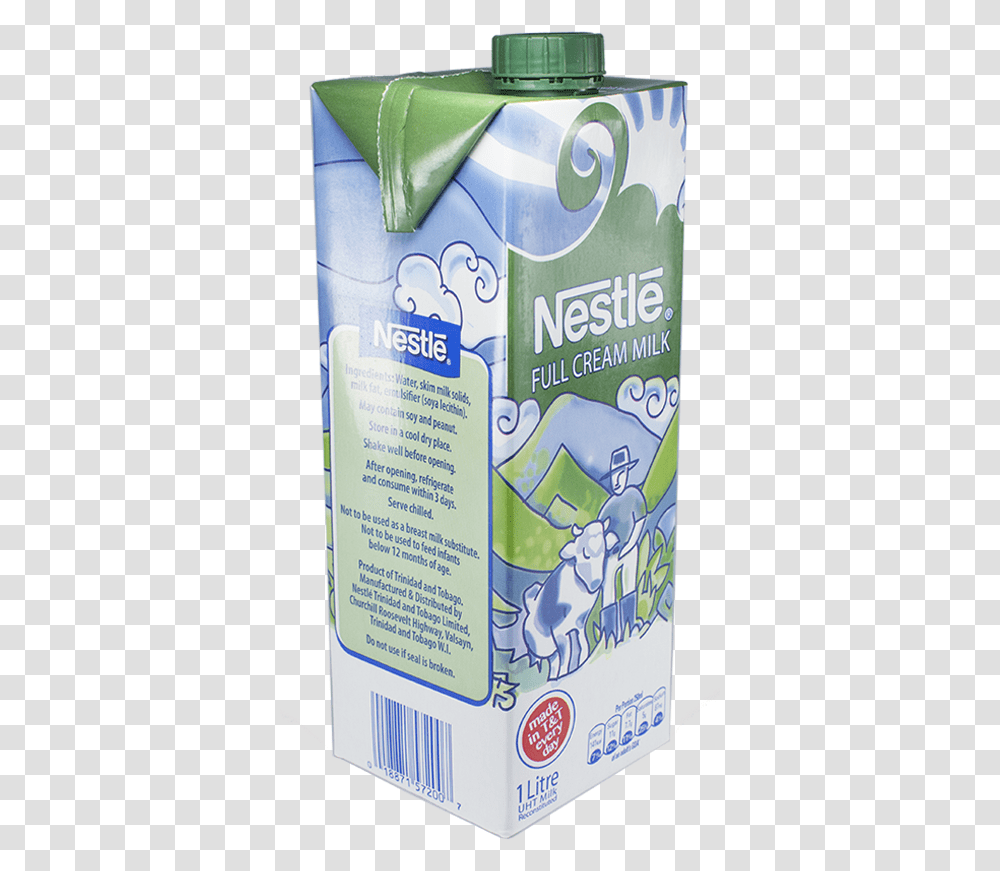Milk Carton Nestle Full Cream Milk, Beverage, Plant, Tin, Bottle Transparent Png