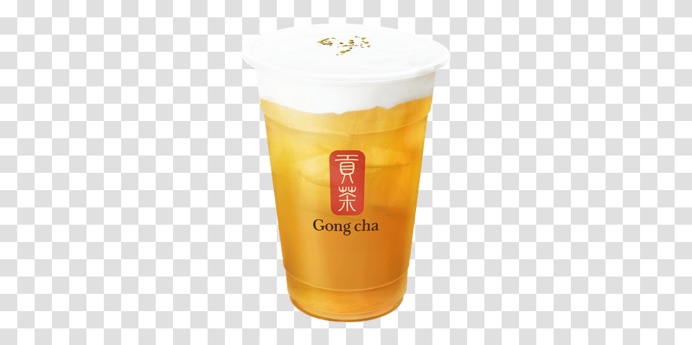 Milk Foam Green Tea Gong Cha, Beverage, Drink, Glass, Juice Transparent Png