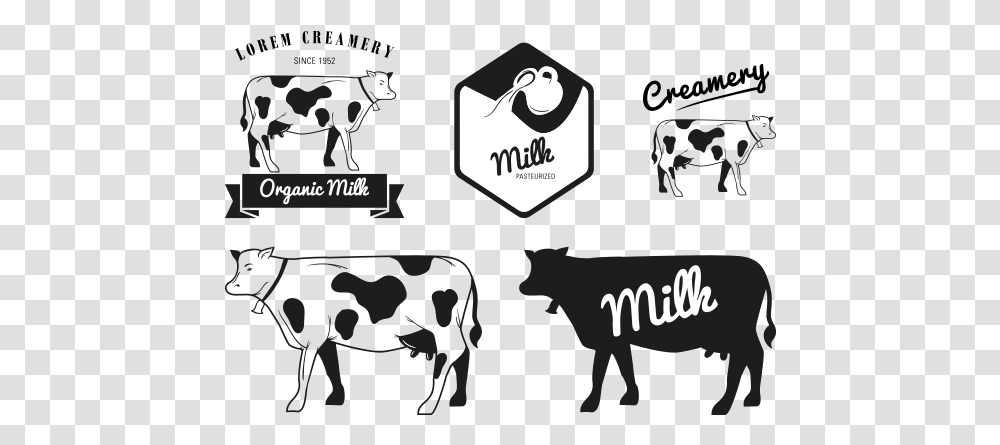 Milk Holstein Friesian Cattle Dairy Cattle Logo Cow Vector, Mammal, Animal, Horse Transparent Png